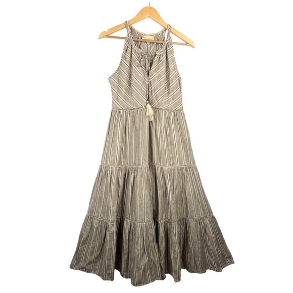 Love The Label Sam Coba‎ striped crochet tiered midi Dress sz S - Picture 2 of 9